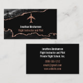 パイロットフライトインストラクターブラックバラ金ゴールドゲート 名刺 (正面/裏面)