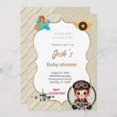 パイロットベビーシャワー 招待状 (正面/裏面)