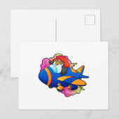 パイロットペンギンと飛行機 ポストカード (正面/裏面)