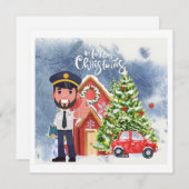 パイロットホリデーフライトホーム：パイロットのクリスマスシーン シーズンカード (正面/裏面)