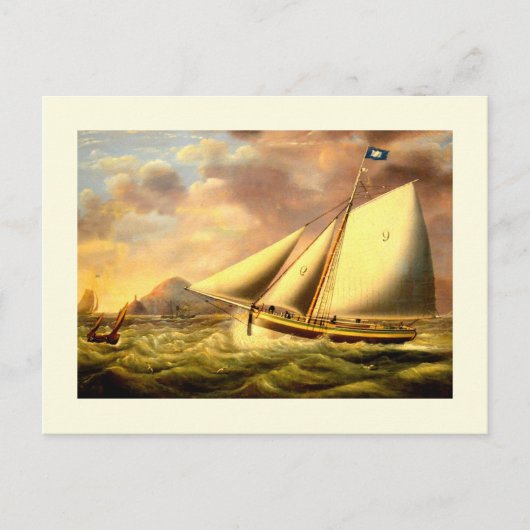 パイロットボート9ヴィンテージ素晴らしアート ポストカード (正面)