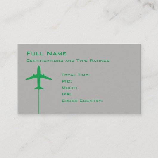 パイロットマイクロ履歴書 名刺 (正面)