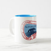 パイロットマウンテンノースカロライナ登山カラビナー ツートーンマグカップ (正面左)