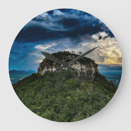 パイロットマウンテンNC州パーク | after storm rainbow ラージ壁時計