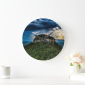 パイロットマウンテンNC州パーク | after storm rainbow ラージ壁時計 (ホーム)