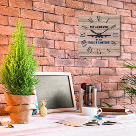 パイロットラウンジ航空クールパーソナライズされた スクエア壁時計