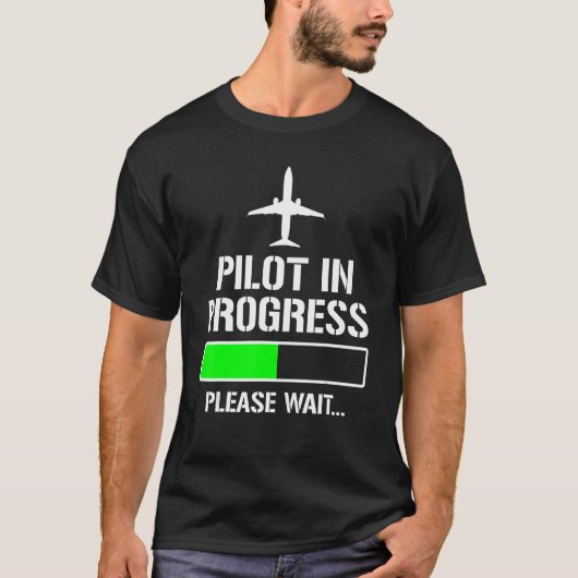 パイロット中おもしろい航空学校の学生 Tシャツ (正面)