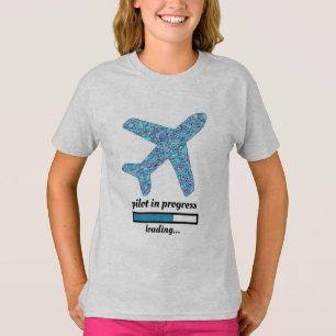 「パイロット中」飛行機Tシャツ Tシャツ