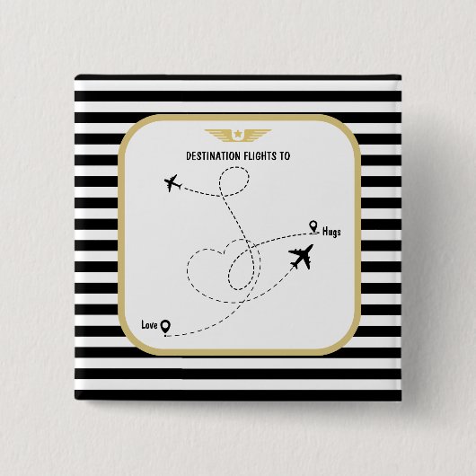 パイロット先航空 缶バッジ (正面)