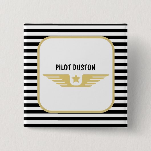 パイロット先航空 缶バッジ (正面)