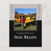 パイロット初の単独飛行の写真，カスタム航空 ポストカード (正面)