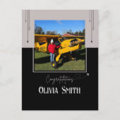 パイロット初の単独飛行の写真，カスタム航空 ポストカード (正面)