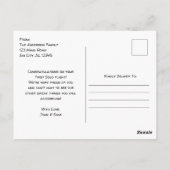 パイロット初めての単独飛行写真, オーダーメイド 航空 ポストカード (裏面)