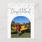 パイロット初めての単独飛行写真, オーダーメイド 航空 ポストカード (正面)