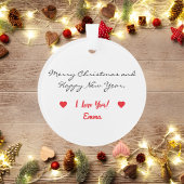 パイロット妻タイポグラフィハート&飛行機かわいい写真 オーナメント