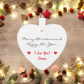 パイロット妻タイポグラフィハート&飛行機かわいい写真 オーナメント