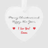 パイロット妻タイポグラフィハート&飛行機かわいい写真 オーナメント (裏面)