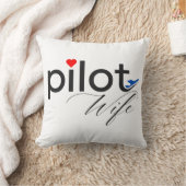 パイロット妻タイポグラフィ、シンプルギフトパーソナライズされたー クッション (ブランケット)