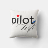 パイロット妻タイポグラフィ、シンプルギフトパーソナライズされたー クッション (裏面)