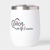 パイロット妻タイポグラフィ&飛行機シンプル,ミニマリスト (正面)