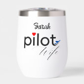 パイロット妻タイポグラフィ&飛行機シンプル，ミニマリスト (正面)