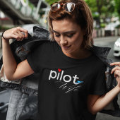 パイロット妻タイポグラフィ&飛行機シンプル，ミニマリスト トライブレンドＴシャツ