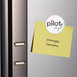 パイロット妻タイポグラフィ&飛行機シンプル，ミニマリスト マグネット