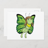 パイロット帽をかぶった蝶のパイロット ポストカード (正面/裏面)