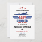 パイロット戦闘機飛行機ベビーシャワー 招待状 (正面)