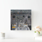 パイロット操縦室 スクエア壁時計 (ホーム)