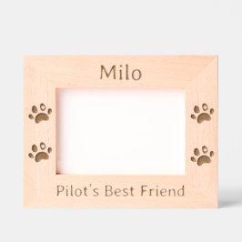 パイロット最高のの友よおもしろいり可愛い犬カスタムペット レーザー彫刻フレーム