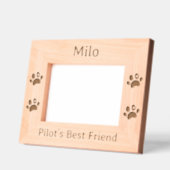 パイロット最高のの友よおもしろいり可愛い犬カスタムペット レーザー彫刻フレーム (左)