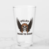 パイロット生まれからソーアスカルウイングクールおもしろい航空 タンブラーグラス (正面)