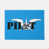 パイロット翼航空機プロペラ ドアマット (正面)