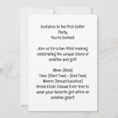 パイロット航空産業ゴルファーのゴルフボール 招待状 (裏面)