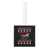 パイロット誇りを持ったクリスマス（飛行機と雪） キューブオーナメント (正面)