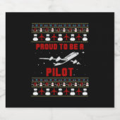 パイロット誇りを持ったクリスマス（飛行機と雪） スパークリングワインラベル (シングルラベル)