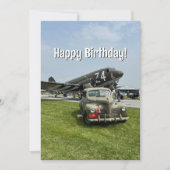 パイロット誕生日ヴィンテージ飛行機軍隊 おもしろい カード (正面)