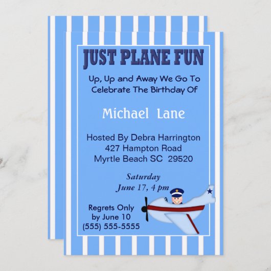 パイロット誕生日招待状 招待状 (正面/裏面)