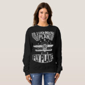 パイロット退職計画飛行機機飛んでいる械 スウェットシャツ (正面フル)