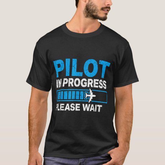 パイロット進級 学生パイロット 航空イラスト Tシャツ (正面)