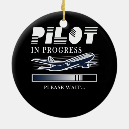 パイロット進行中お待ちください今後のパイロット旅行 セラミックオーナメント (裏面)