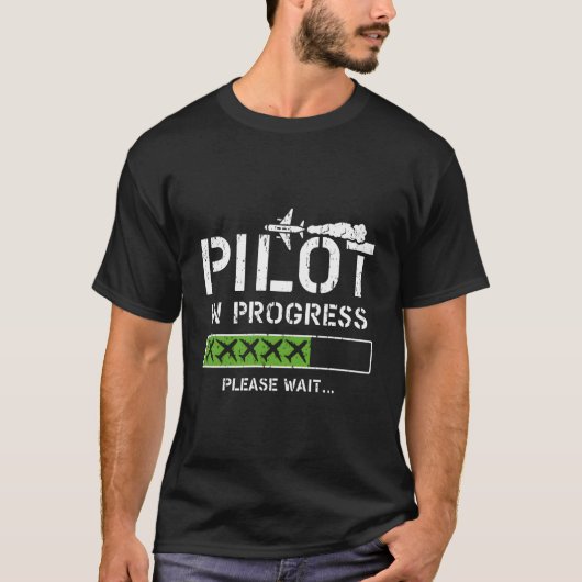 パイロット進行中の子供の未来パイロット飛行機航空宇宙 Tシャツ (正面)