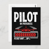パイロット進行飛行機おもしろいパイロット負荷 ポストカード (正面/裏面)