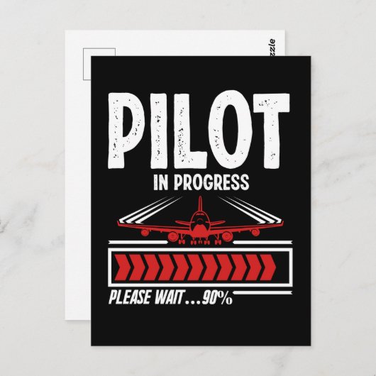 パイロット進行飛行機おもしろいパイロット負荷 ポストカード (正面/裏面)