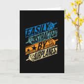 パイロット飛行おもしろい士 – 飛行機に悩まされる カード (黄色い花)