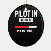 パイロット飛行中学生 セラミックオーナメント (左)