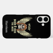 パイロット飛行中 ドクロと翼 航空 Case-Mate iPhoneケース (裏面 (横))