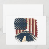 パイロット飛行機米国旗飛行機航空 招待状 (正面/裏面)