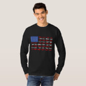 パイロット飛行機米国旗飛行機航空 Tシャツ (正面フル)